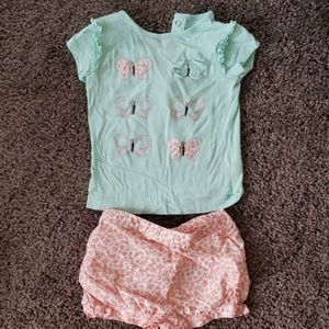 Baby Girl Butterfly Shorts Outfit size 6-9M